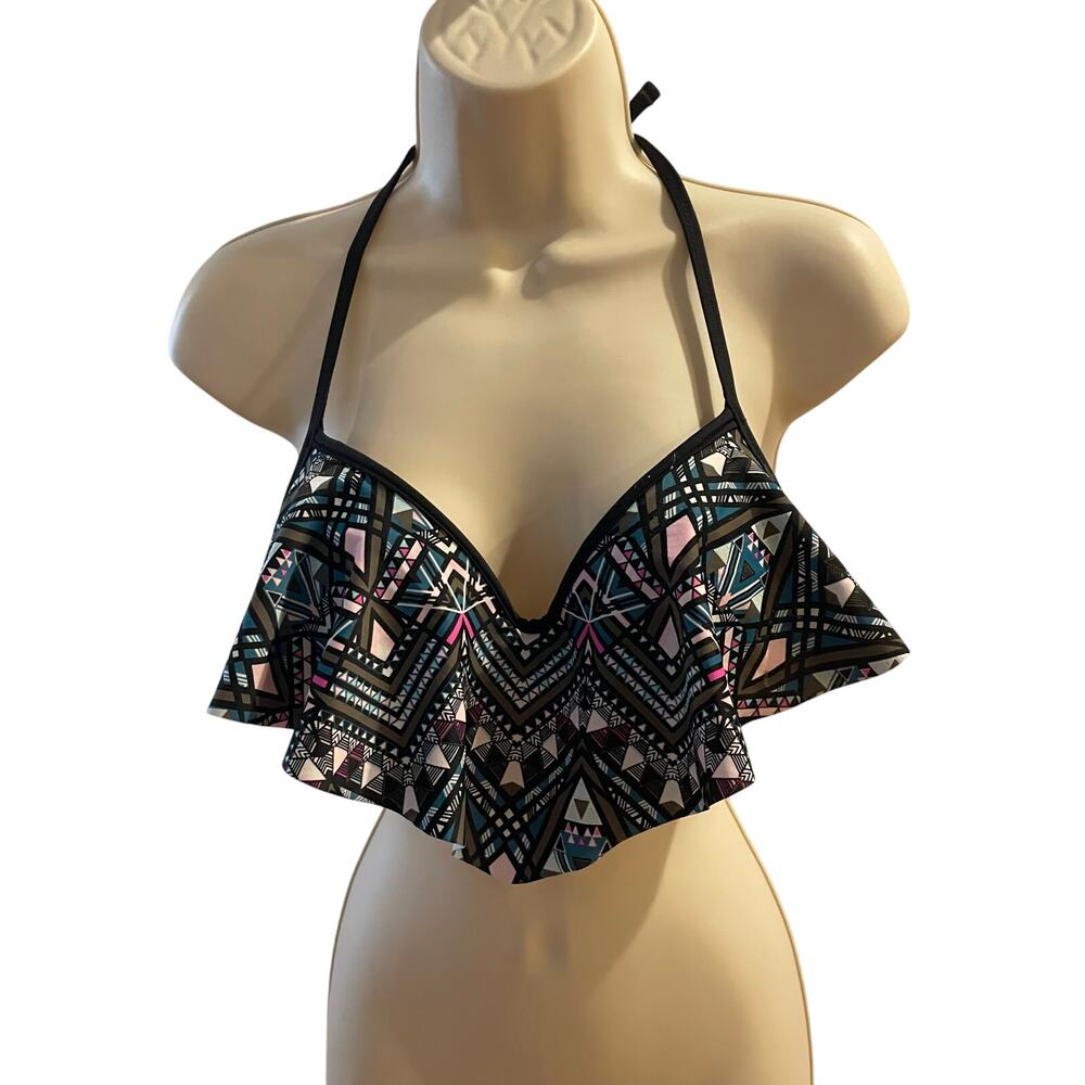 RUE BLEU, SIZE M, GEOMETRIC BIKINI TOP